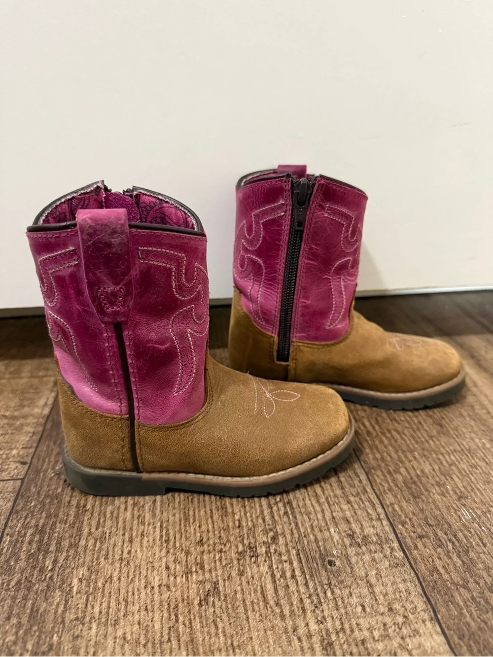 Shyanne Pink and Brown Girls Western Cowboy Boots